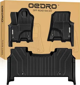 OEDRO TPE Floor Mats fits 2025-2026 RAM 1500 Crew Cab with Factory Storage Box, All Weather, Waterproof