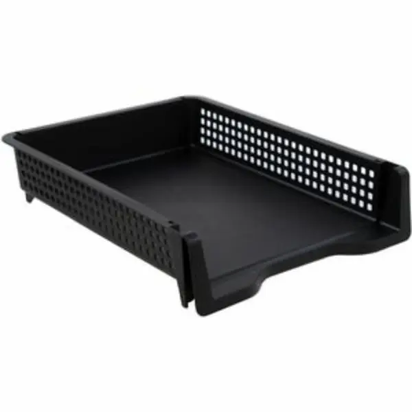 Business Source BSN42571 Black Stackable Letter Tray