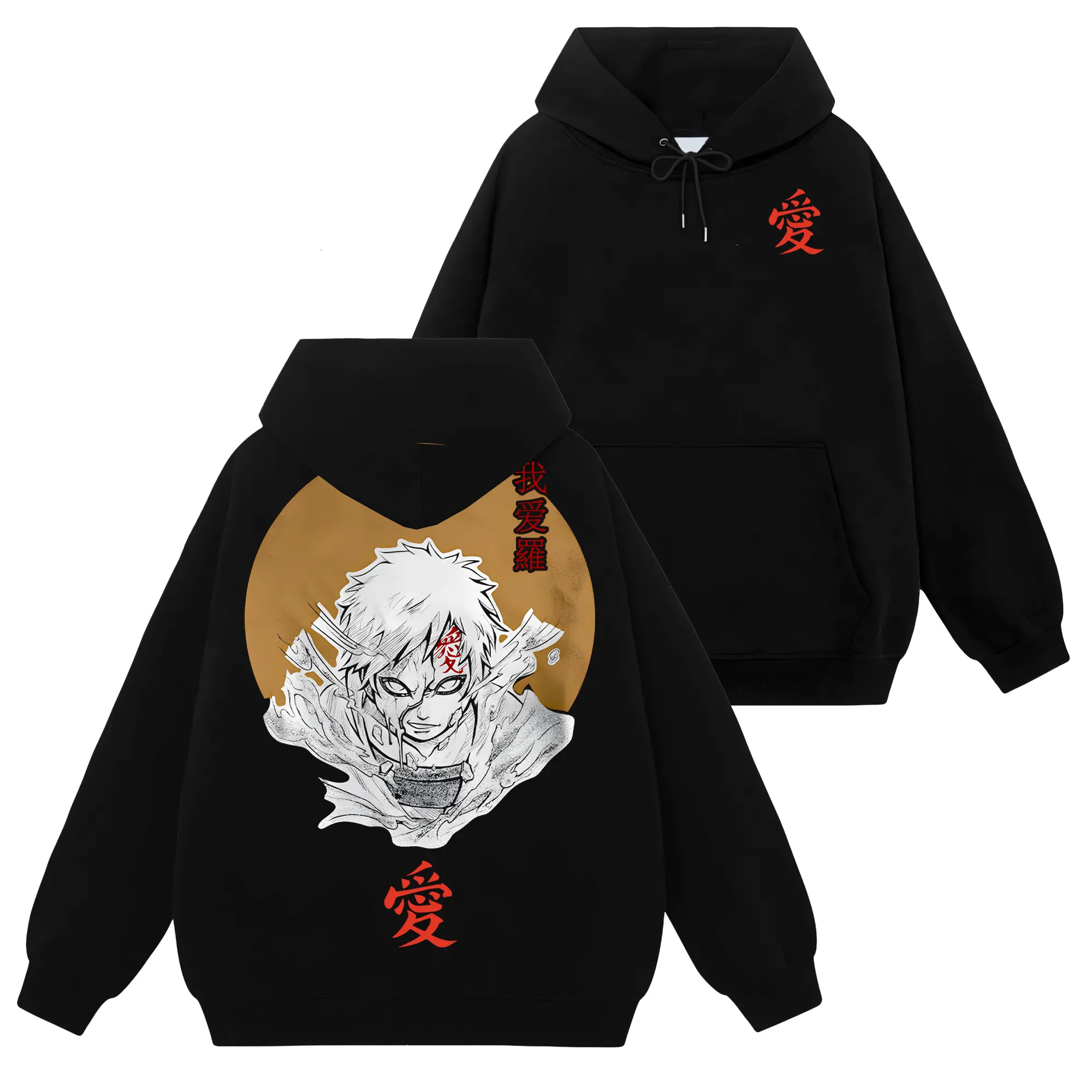 [Shinobi Shop] Limited Gaara Kazekage Hokage Shukaku - Naruto Shippuden #172 Hoodie T-Shirt Sweatshirt, Retro Vintage Unisex Graphic 90s Cotton, Gift For Wibu, Anime Manga Y2K Streetwear Apparel Everyday