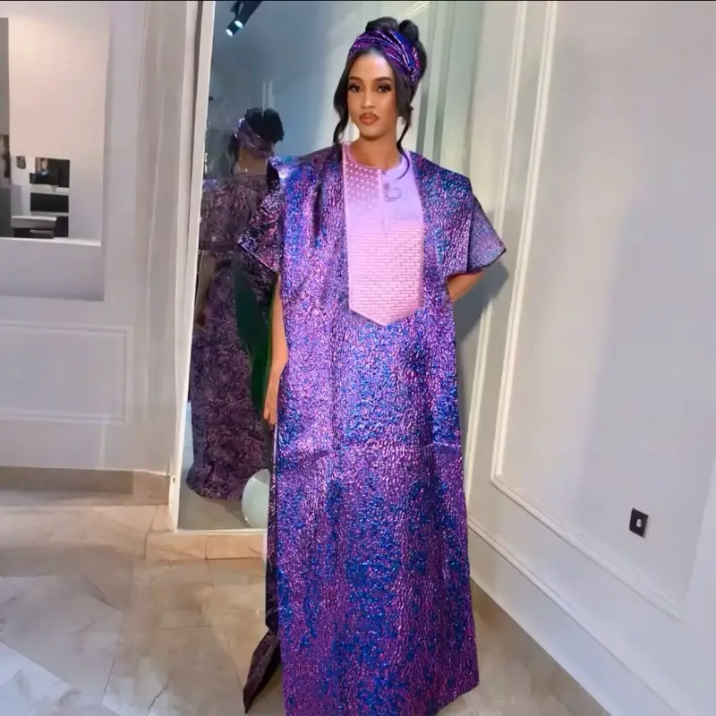 New Fashion 2025 Elegant Outfit with Vibrant Colors and Unique Design for Stylish Outings - Women's Gown, Abaya, Robe, Maxi Long Dress, Purple