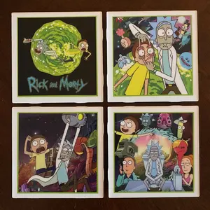 Rick and Morty Ceramic Coasters - Set Of 4