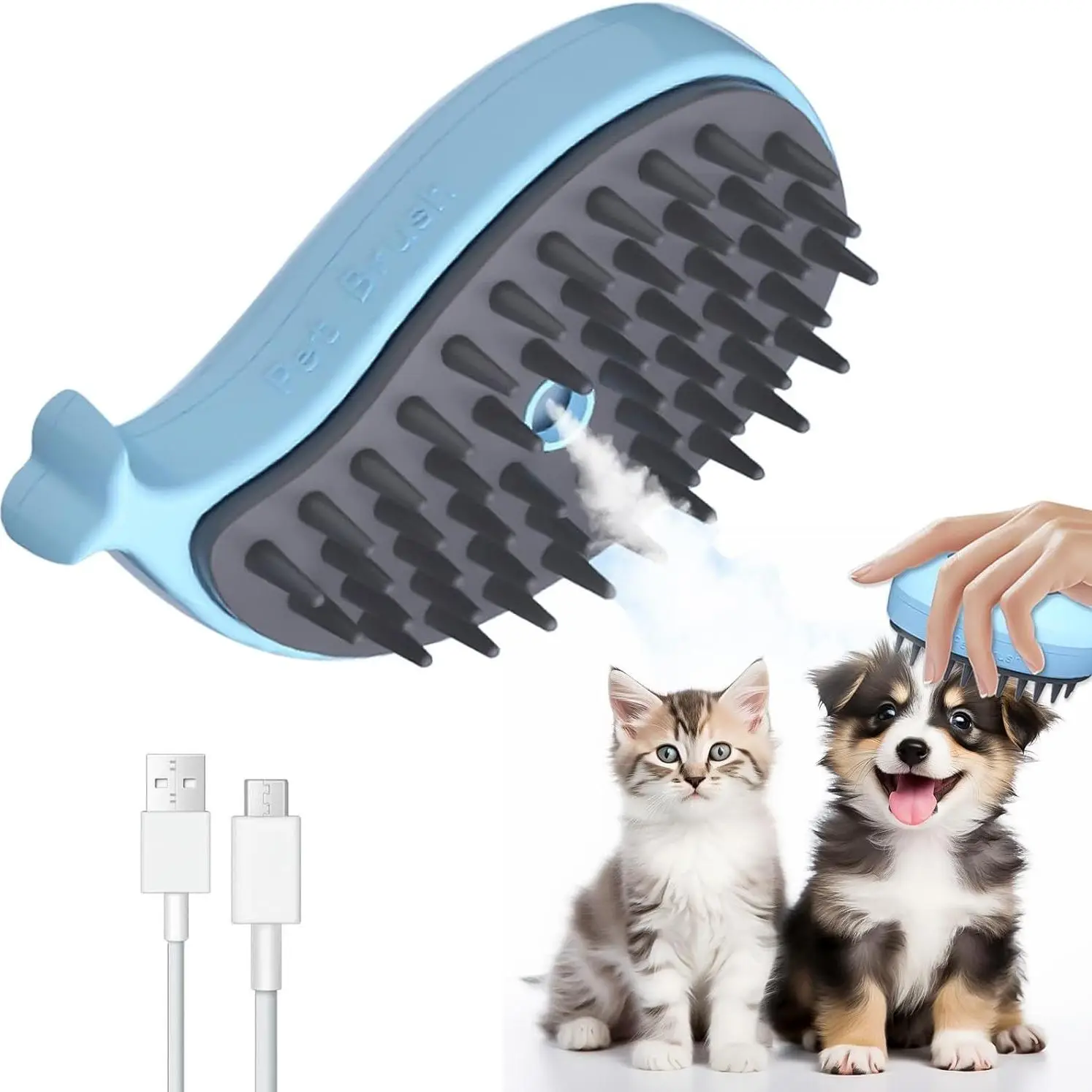 Pet Grooming Spray Comb, 1 Count Pet Hair Removal Brush, Pet Grooming Tool for Dog & Cat, Massage Comb Anti-flying Hair