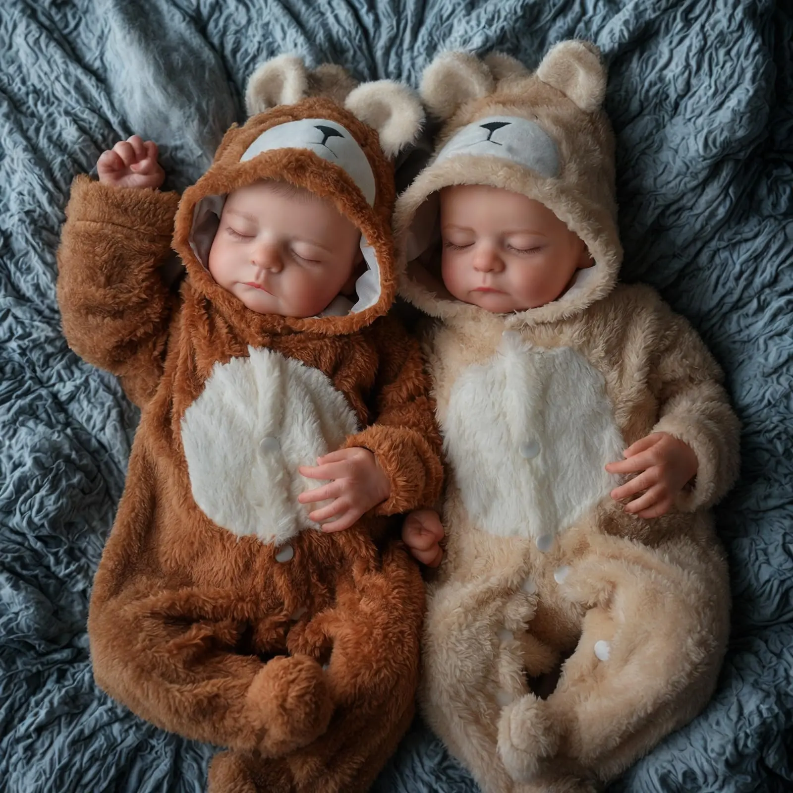 BABESIDE Lifelike Reborn Baby Dolls Twins, 17 /20 inch Soft Vinyl Limb Cloth body Dolls Realistic Newborn Real Life Baby Boy Girl Dolls with Clothes and Pacifier Toy Gift for Kids Age 3+