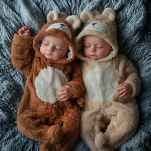 BABESIDE Lifelike Reborn Baby Dolls Twins, 17 /20 inch Soft Vinyl Limb Cloth body Dolls Realistic Newborn Real Life Baby Boy Girl Dolls with Clothes and Pacifier Toy Gift for Kids Age 3+