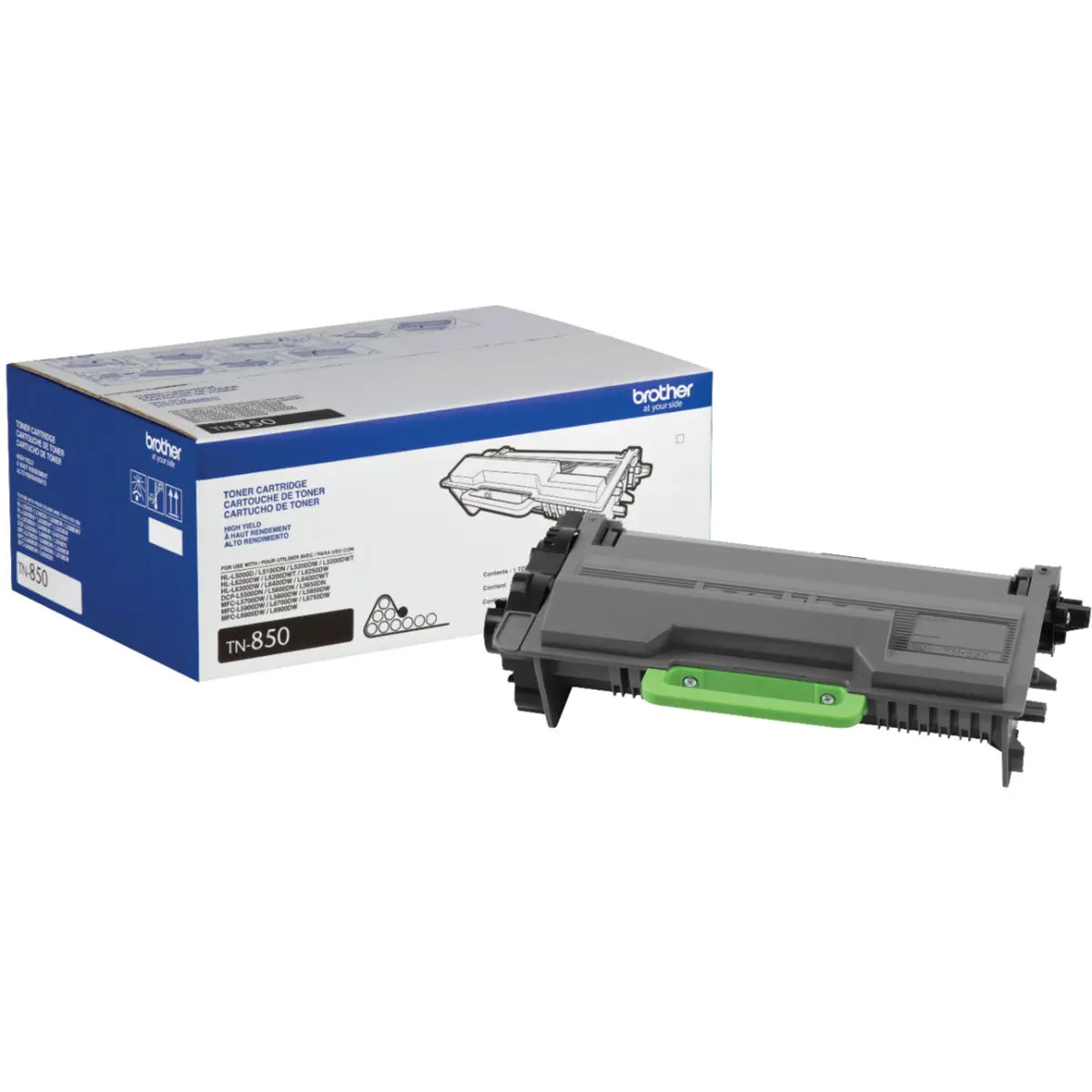 Brother TN850 High Yield Toner Cartridge, Up to 8000 Pages, Black