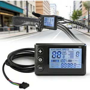 Electric LCD Display Meter, S866 LCD Display Meter, Speedometer Odometer for Ridstar Q20, 24V 36V 48V Electric Scooter Control Panel with Plug for 22.2mm/0