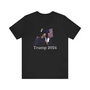 Trump 2024 T-shirt, Trump Assassination Shirt Design, Trump Supporter, Republican Shirt, I stand with Trump, Trump Fight, etro 90s Music Concert Tee, Trending Clothes, High Quality, Sport, Gift For Fan, Street Style, Many Colors Size S To XL, tiktok shop