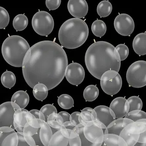 26pcs Transparent latex Link Balloons, 10inch Quick Linking Latex Connected Balloons Linkable, for Halloween patry, Birthday party, Thanksgiving Day, Carnival, Wedding, Anniversary patry Decorations