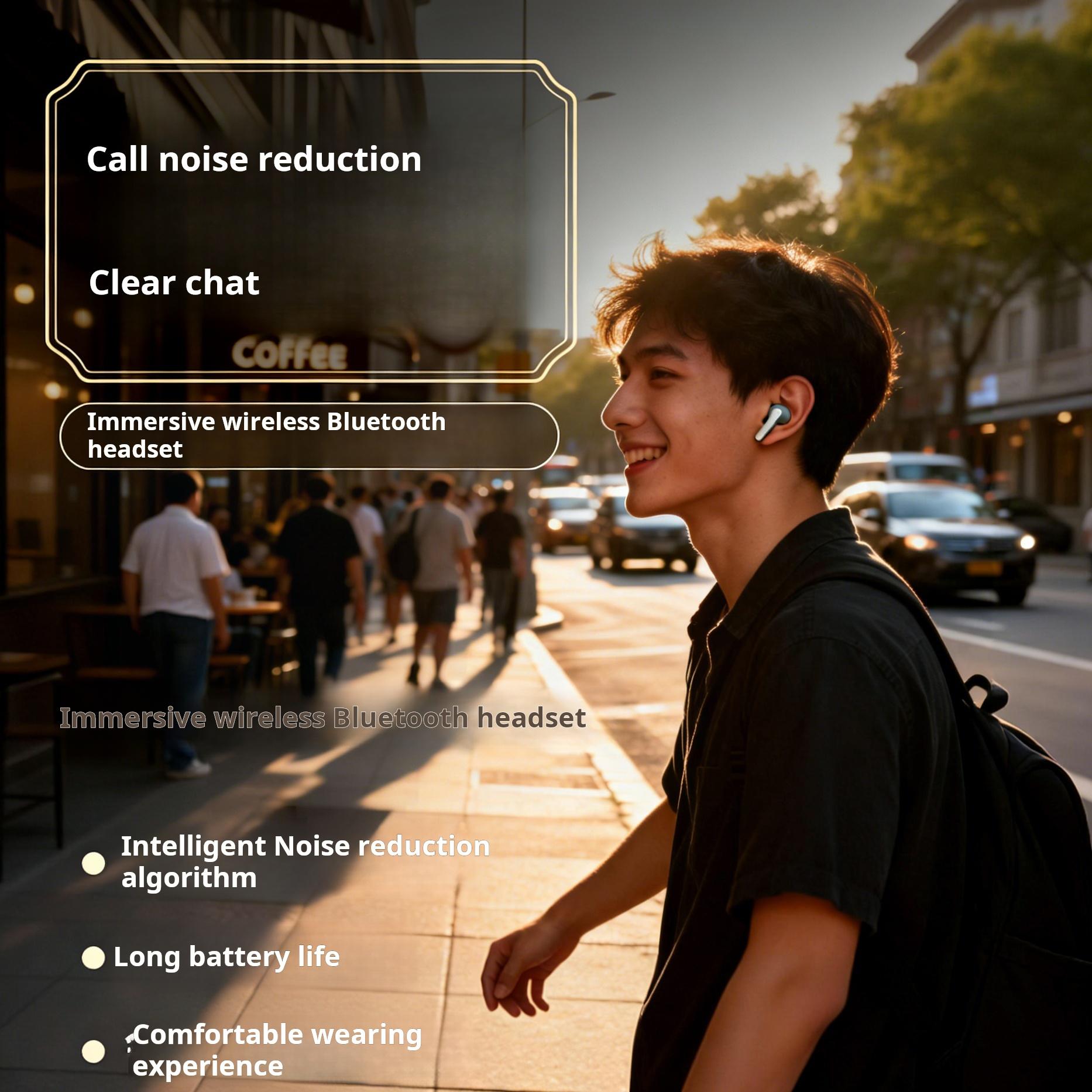 Wireless Bluetooth Earbuds ENC Noise Cancelling Clear Calls Long Battery Life Comfortable Fit Waterproof Sweatproof Low Latency Stable Connection Deep Bass Sports Running Gym