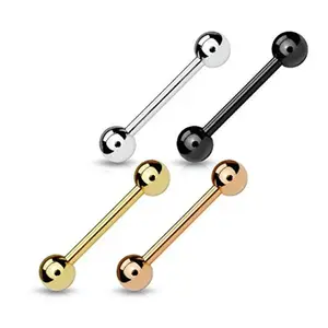 Surgical Steel Tongue Ring Straight Barbell 14 Gauge 5/8" (16 MM)