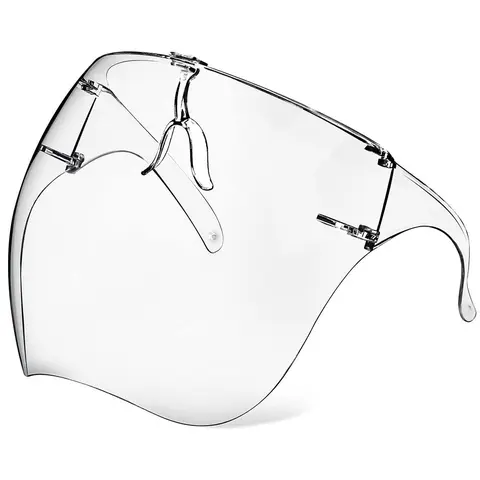 Clear Face Shield with Glasses, Anti-fog Clear Face Mask, Full-face Protection Reusable Breathable See Through Goggles for Adults Suitable for Cycling Work