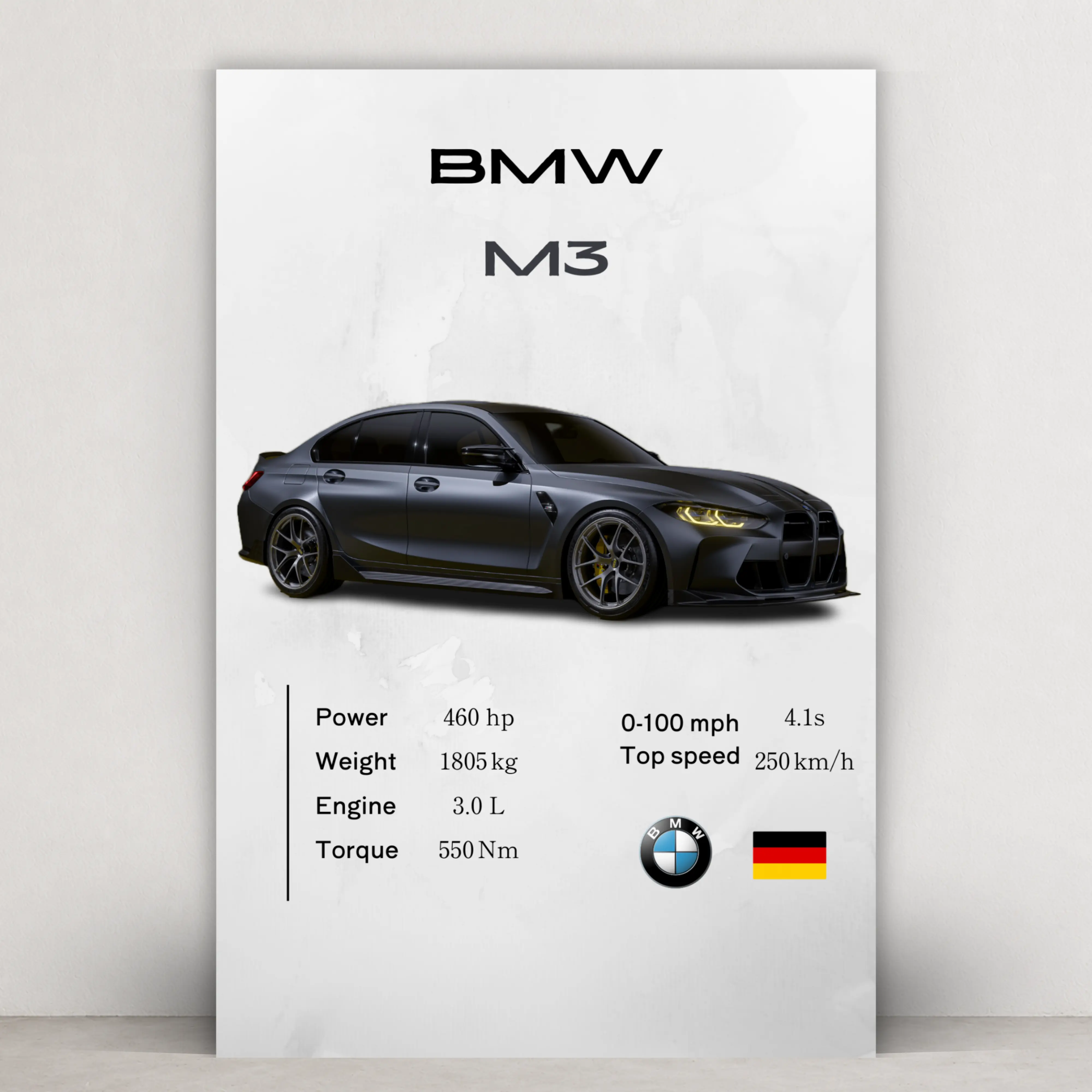 M3 – German Performance Metal Wall Art