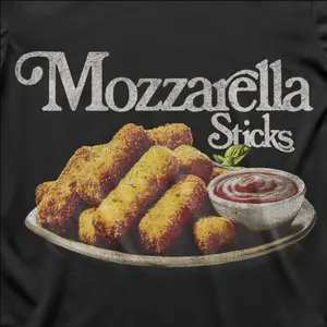 Mozzarella Sticks 90's T-Shirt Crewneck Cotton