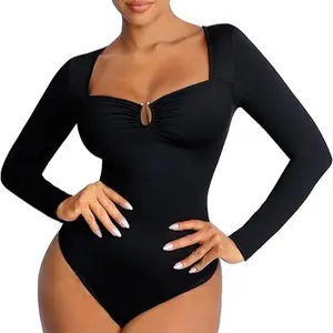 FeelinGirl Body Suits for Womens Long Sleeve Thong Shapewear Bodysuit Sweetheart V Neck Top Shirt Christmas Outfit Womenswear #Summervibes FeelinGirl Body Suits for Womens Long Sleeve Thong Shapewear Bodysuit Sweetheart V Neck Top Shirt Christmas Outfit Womenswear #Summervibes
