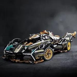 V12 Racing Car Building Blocks Set, Interlocking Stackable Puzzle Toy, Perfect Gift for Car Enthusiasts, Holiday Surprise Present