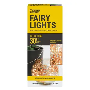 Feit Electric  30 ft. LED Fairy String Lights Decor, Warm White - 100 lights