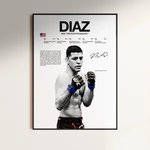 Nick Diaz Poster, UFC Wall Print, MMA  Fighter Poster, Gym Poster, UFC Fan Room Decor, Gift for Him, ufc Champion