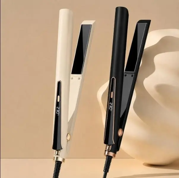 2-in-1 Professional Ceramic Hair Straightener & Curler, LCD Digital Display Flat Iron with 5 Adjustable Temperatures (150–230°C), Fast Heating, Travel Lock, Auto Shut-Off, Smooth Styling Tool for Fine to Coarse Hair