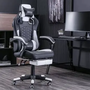 WOTSTA Gaming Chair, White | Ergonomic, High Back, Headrest, Lumbar Support, Rac