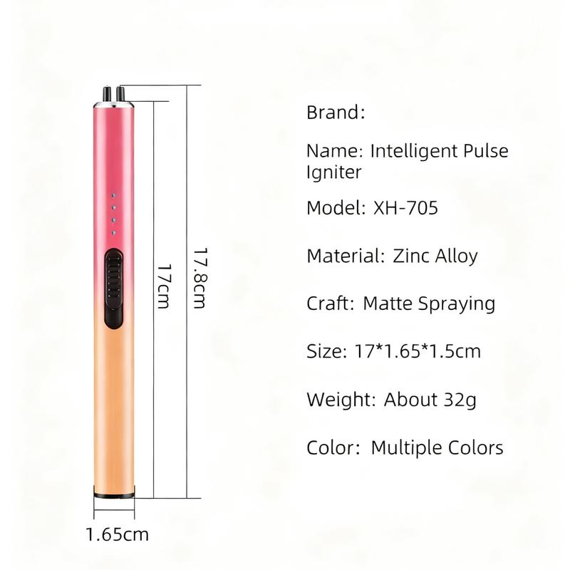 Igniter, electric igniter, rechargeable C-type igniter, arc igniter with LED battery display, flameless long-wick candle igniter, designed for barbecue and camping, Christmas gift, New Year gift