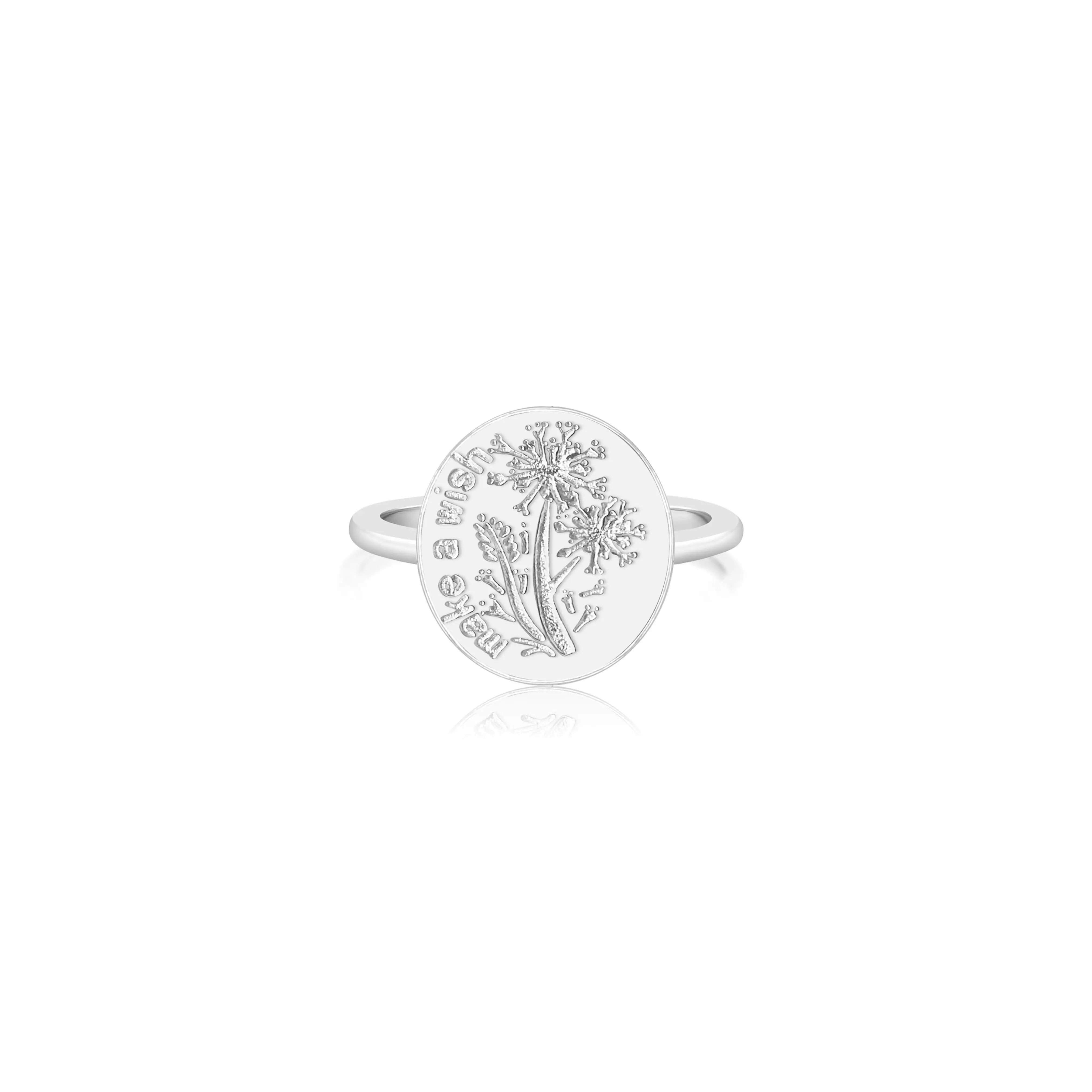 Make A Wish Circle  White Gold Plated Girl's Rings Earth2Jane