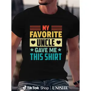 Fun Gift Shirt – 100% Cotton 'My Favorite Uncle Gave Me This' Tee for Kids