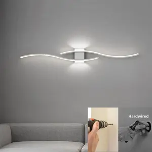LED Wall Sconce, Modern 80cm Linear Decorative Wall Light, 6500K Cool White Light, Hardwired Installation, for Bedroom, Hallway, Home Office, and Indoor Wall Lamp