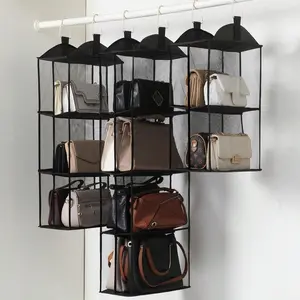 Detachable 2/3/4 Compartment Pouch, Hanging Handbag Organizer, Clear Purse Bag Storage Holder, Wardrobe Closet Space Saver