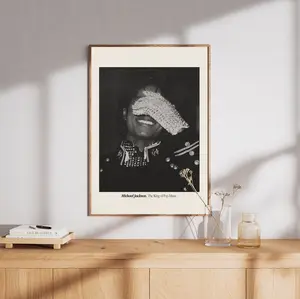 Michael Jackson Shiny Glove Eyes Covered Poster ( No Frame ) | Pop Icon Graphic , Gift For Fans