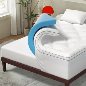 【Ninemoon】Dual Layer 3 Inch Cooling Memory Foam Mattress Topper Queen Size, 2 Inch Gel Mattress Topper + 1 Inch Pillow Top Mattress Pad, Soft Bed Topper with Deep Pocket 8-21 Inch