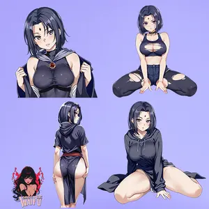 Raven - TITANS Waifu Sticker 4 Pack