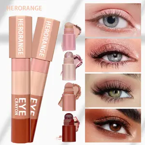 [2-Piece Limited Set]HERORANGE 4-in-1 Bullet Eyeshadow Stick - Matte & Shimmer Shades InBrown, Golden, And Mixed Colors - Multi-Use For Eyeliner & Highlighter, Portable Travel SizeCool-toned Eyeshadow Teen Girls Trendy Stuff Maquillaje Para Mujer Makeup!