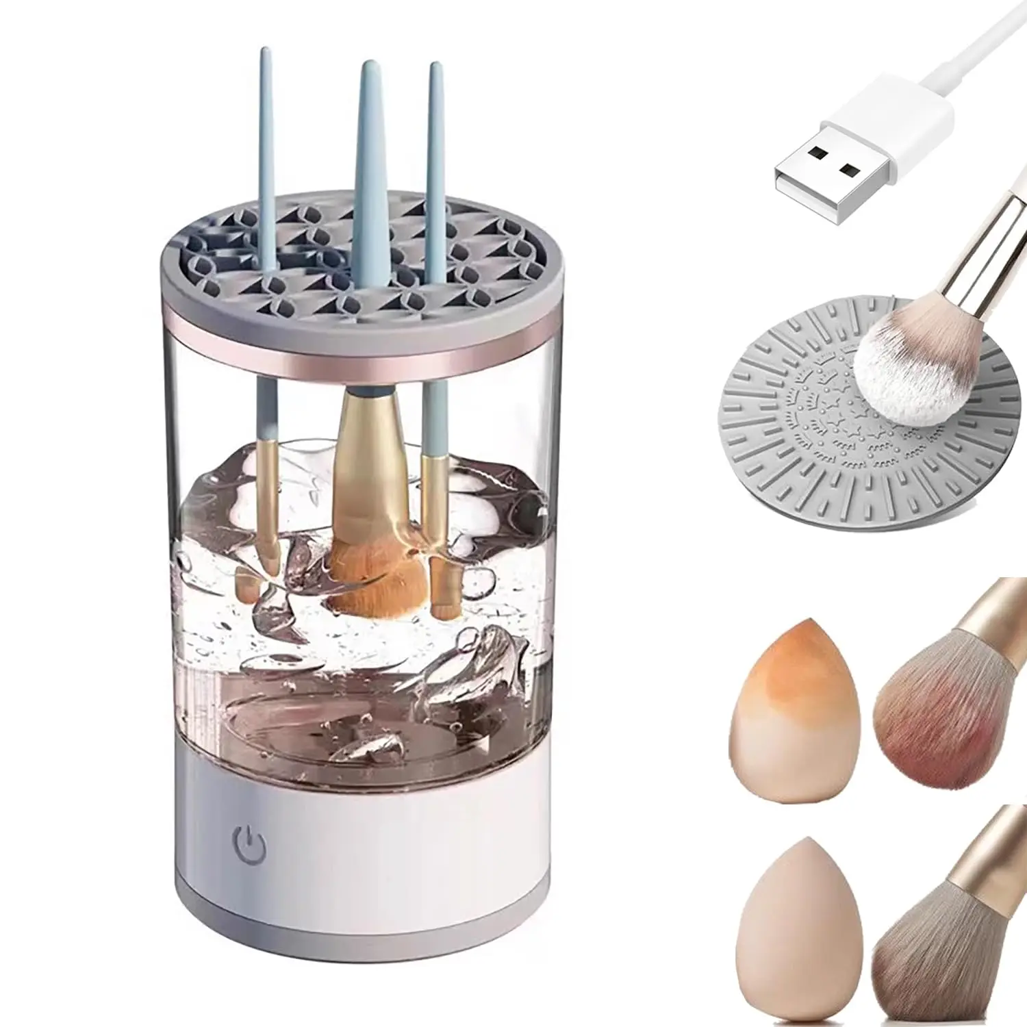 Makeup Brush Cleaner Machine, Efficient Deep Cleaning for All Brush Types,Portable & Compact for Travel & Home,Ideal for Makeup Lovers & Professionals
