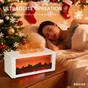 Fireplace Flame Diffuser 300ml 7-Color LED Essential Oil Diffuser with Timer Remote Control Auto Shut-Off Includes 3 Oils for Home Aromatherapy Long-Lasting Scent Colorful