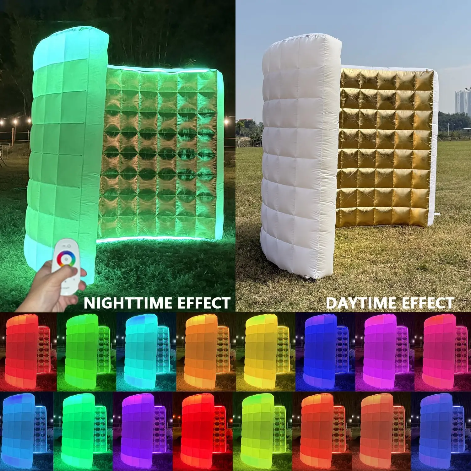 Gold wall(lights on the top and bottom)