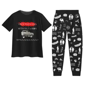 Supernatural Pajamas Set, Winchester Brothers Short Sleeve Pajamas Sets, Mother's Day Gift For All People, Gift For Everyone