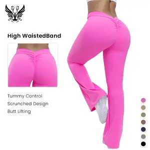 YIZHEN High-Waisted Flared Leggings with Scrunch Butt-Lifting Design Tummy Control Slimming Fit for Yoga Gym Workouts Running Pilates Casual Wear Comfortable Stretchy Fit