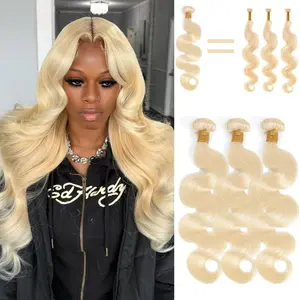 Rovess Hair【12A】613 Bundles Human Hair 20 Inch Blonde Bundles Human Hair 100% Unprocessed 12A Grade Brazilian Virgin Raw Weave Bundles Human hair 1 Bundles Blonde Body Wave Human Hair Extensions for