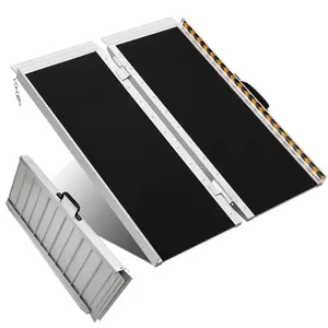 GAOMON 3 Feet Portable Aluminum Wheelchair Ramp, 600 LBS Anti-Slip Folding Handicap Ramp for Threshold,Home Steps, Doorway, Stairs, Car, Van