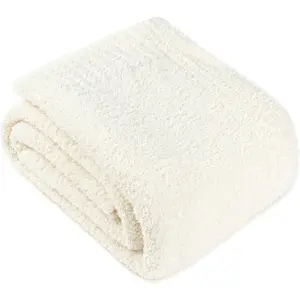 Super Soft Throw Blanket for Couch,  Cozy Lightweight Cream Blanket, Large Fuzzy Warm Knit Blanket for Bed Sofa, Beige, 60x80