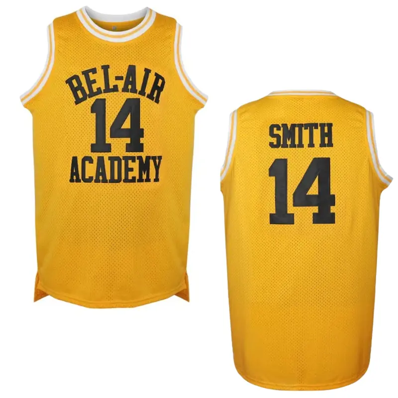 Unisex Fresh Prince of Bel Air 90s Throwback Print Basketball Jersey, Polyester-Cotton/Cotton Retro TV Show Merch, Viral Trend Apparel for Theme Parties, Fan Gifts
