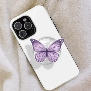 Lavender Butterfly Phone Grip, MagSafe Mobile Stand