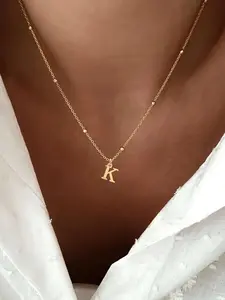 Fashion Initial Letter Necklace A-Z Pendant, Personalized Jewelry Gift for Women Girls, Daily Wear Couple Present