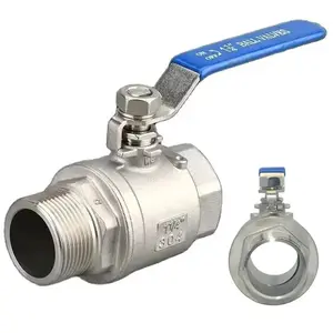 316 Stainless Steel 2P Ball Valve 1/2" 3/4" 1" 1-1/4" 1-1/2" 2" NPT Female And Male Thread Water Gas Oil Switch Fitting Adapter