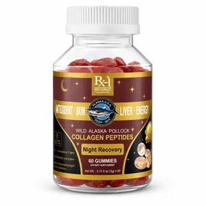 Rx-1 Night Wellness Collagen Gummies, Wild Alaska Pollock Collagen Peptides, Red Gummies, 60 Count