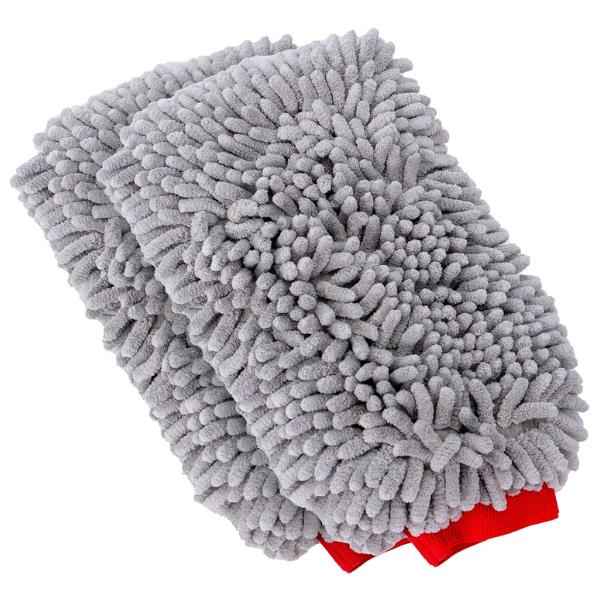 Premium Chenille Car Wash Mitt, Scratch and Lint Free, 2 Pack