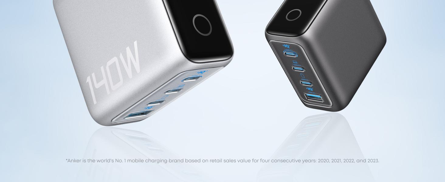 Anker Laptop power bank (25K, 165W, Built-In and Retractable Cables) and Anker Laptop Charger (140W, 4-Port, PD 3.1)