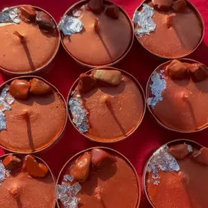 Red Jasper Tealight Candles - Apple Cinnamon Scent, Ritual, Altar & Chakra Candles with Witchy Decor, Freshener for Ornaments Highly Scented