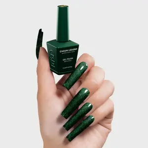 Chaun Legend Dolla Dolla Green LG5086 Gel Only 0.5oz nail care nail art emerald green glitter Christmas