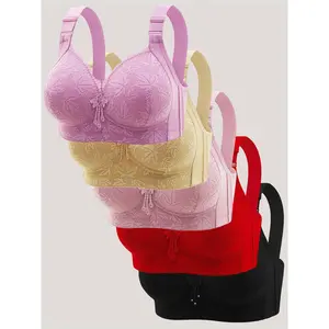 Women's Leaf Lace Bralette, Adjustable Strap Wireless Bra, Bra Pack, Soft Comfy Breathable Elegant Lingerie for All Seasons